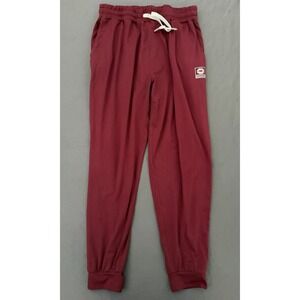 Vixxon Jogger Pants Womens Size Large Burgundy Drawstring Pockets Stretch‎
